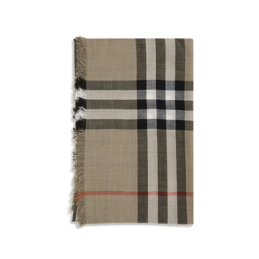 Burberry Beige Wool Oves Aries Scarf