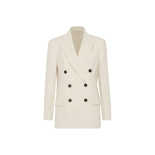 Brunello Cucinelli White Cotton Blazer