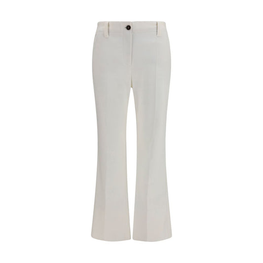 Brunello Cucinelli White Cotton Flared Pants