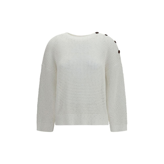Brunello Cucinelli White Cotton Sweatshirt