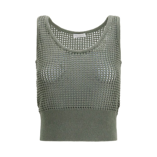 Brunello Cucinelli Bicolor Cotton Tank Tops