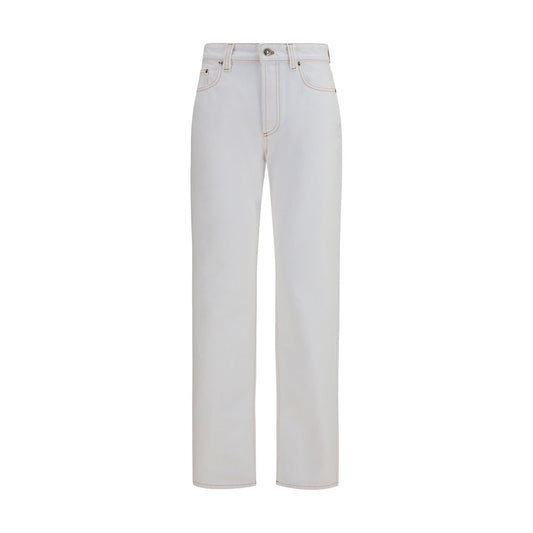 Versace White Cotton High-Waisted Jean