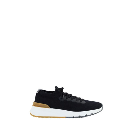 Brunello Cucinelli Black Cotton Athletic Sneakers