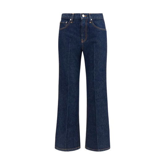 Khaite Blue Cotton Flared Jeans