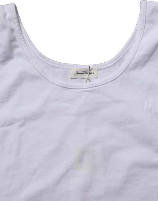 American Vintage White Cotton Round Neck Sleeveless Tank Top