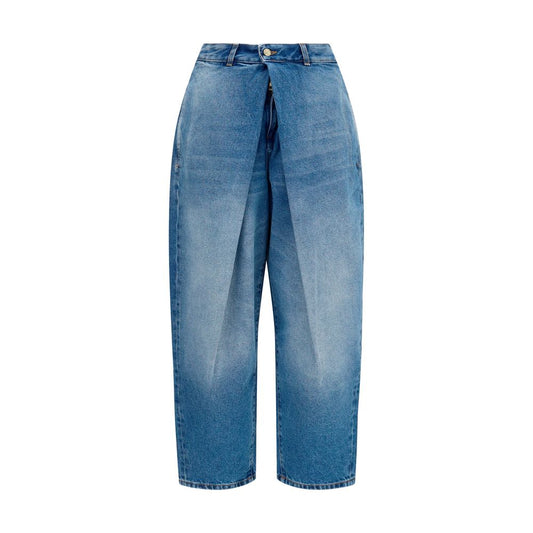 Balmain Blue Cotton Relaxed Fit Jeans