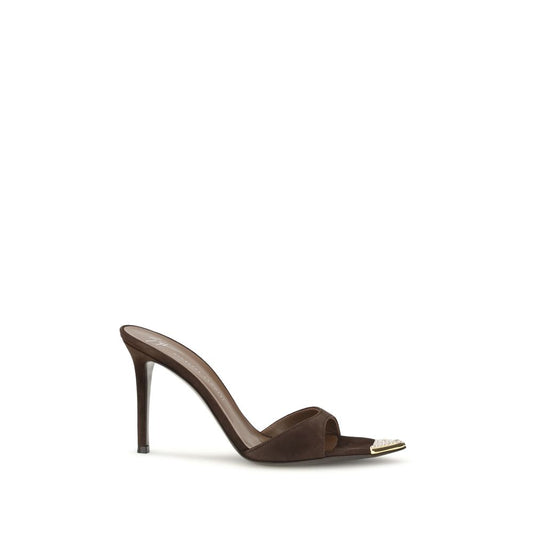 Giuseppe Zanotti Brown Calf Leather Bos Taurus Stiletto Heel Sandals