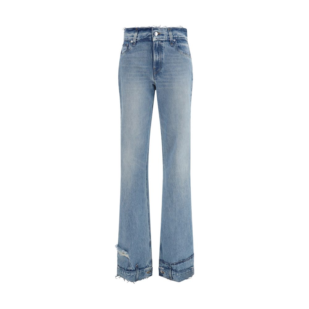 Haikure Blue Cotton Flared Jeans