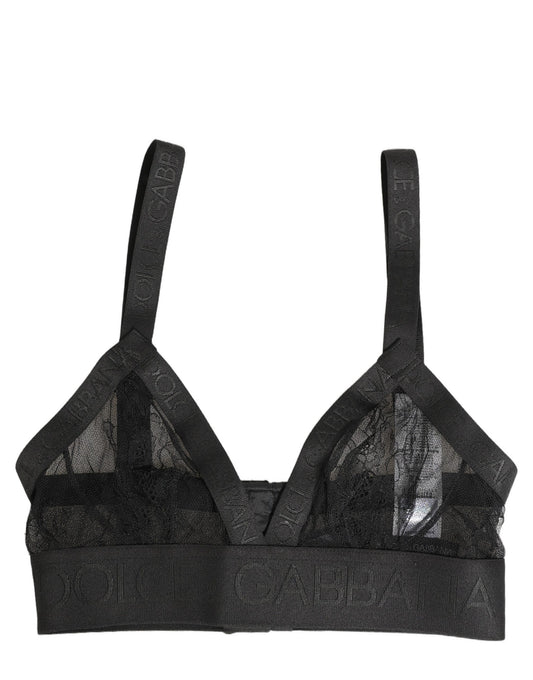 Dolce & Gabbana Black Logo Monogram Soft Cup Brassiere Underwear