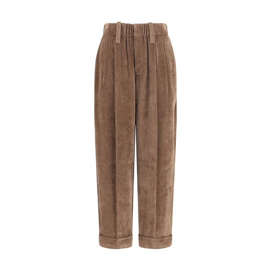 Brunello Cucinelli Brown Viscose Casual Pants