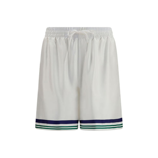 Casablanca White Silk Bermuda Shorts