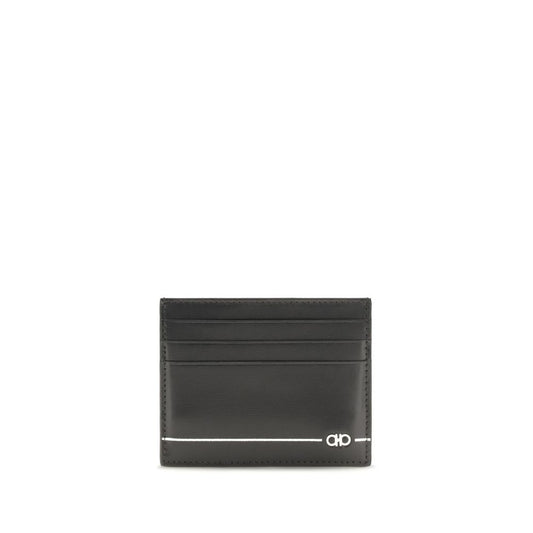 Ferragamo Black Calf Leather Bos Taurus Wallet
