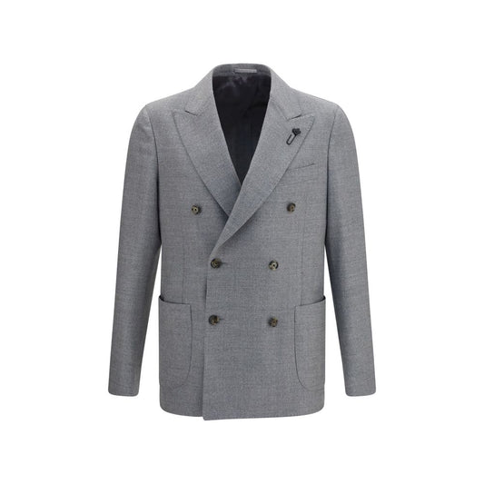 Lardini Gray Wool Oves Aries Full-Length Jacket
