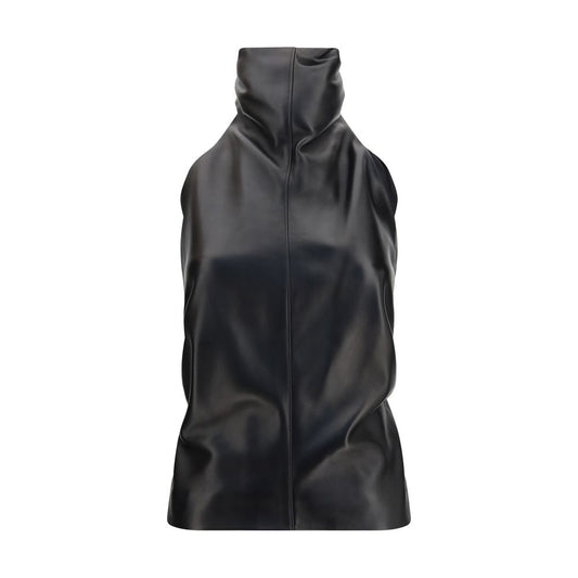 Khaite Black Lamb Ovis Aries Aries Sleeveles T-Shirt