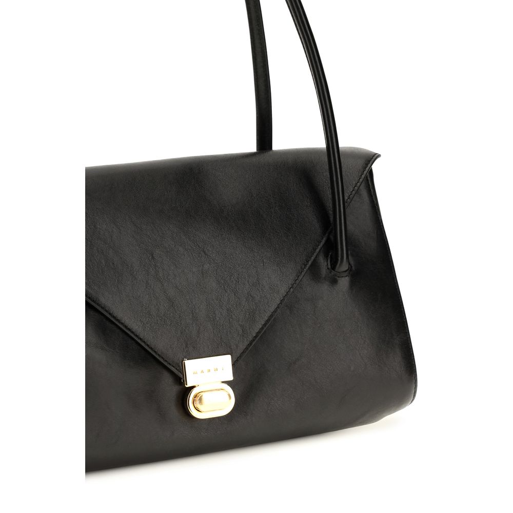 Marni Black Calf Leather Bos Taurus Shoulder Bag