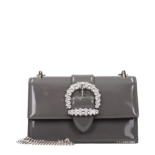 Jimmy Choo Gray Leather Shoulder Bag