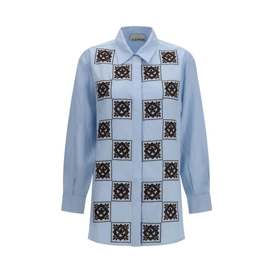 Alemais Blue Linen Pattern Shirt