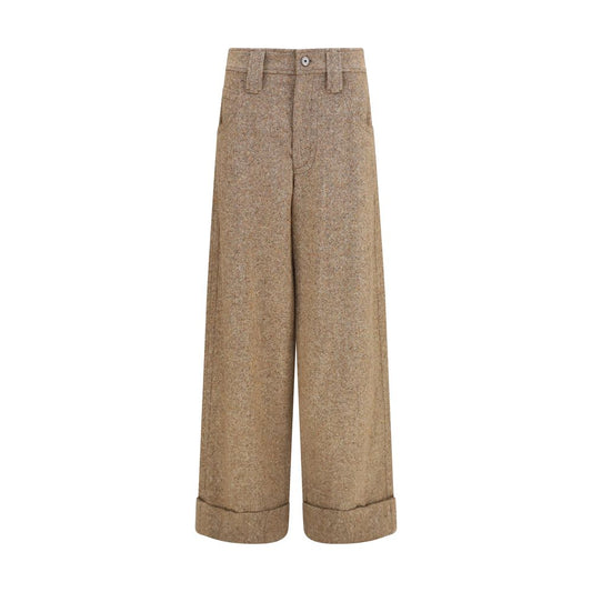Brunello Cucinelli Beige Wool Oves Aries Casual Pants