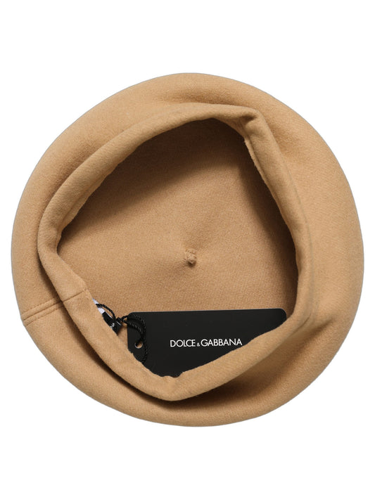 Dolce & Gabbana Beige Wool French Style Beret Capello Hat
