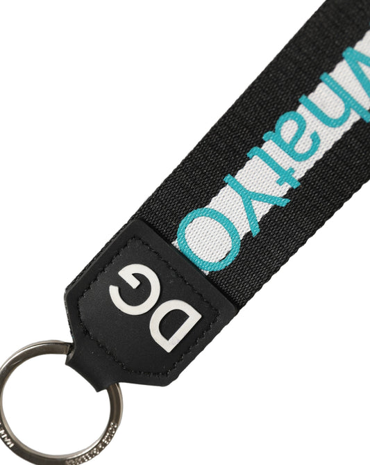 Dolce & Gabbana Multicolor Logo Polyester Brass Holder Keychain Keyring