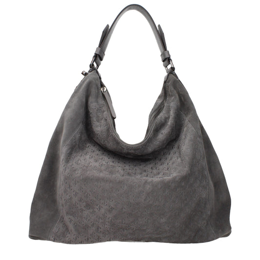 Jimmy Choo Gray Leather Shoulder Bag