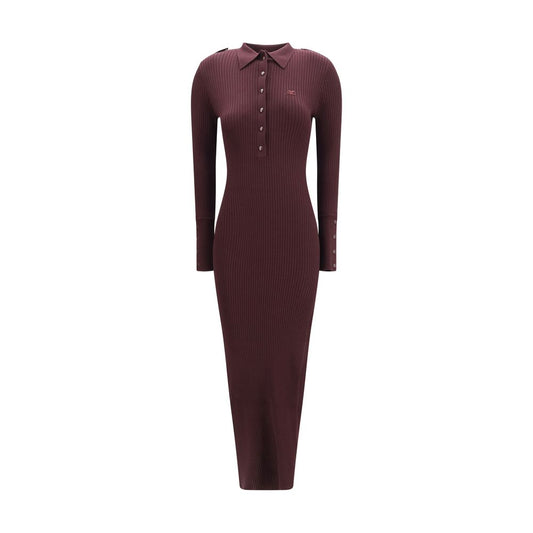 Courrèges Bordeaux Viscose Casual Dress