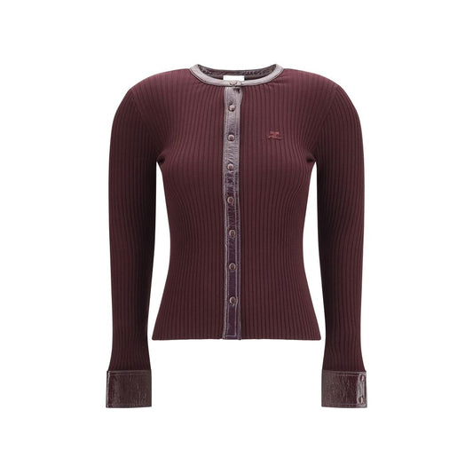 Courrèges Bordeaux Viscose Cardigan