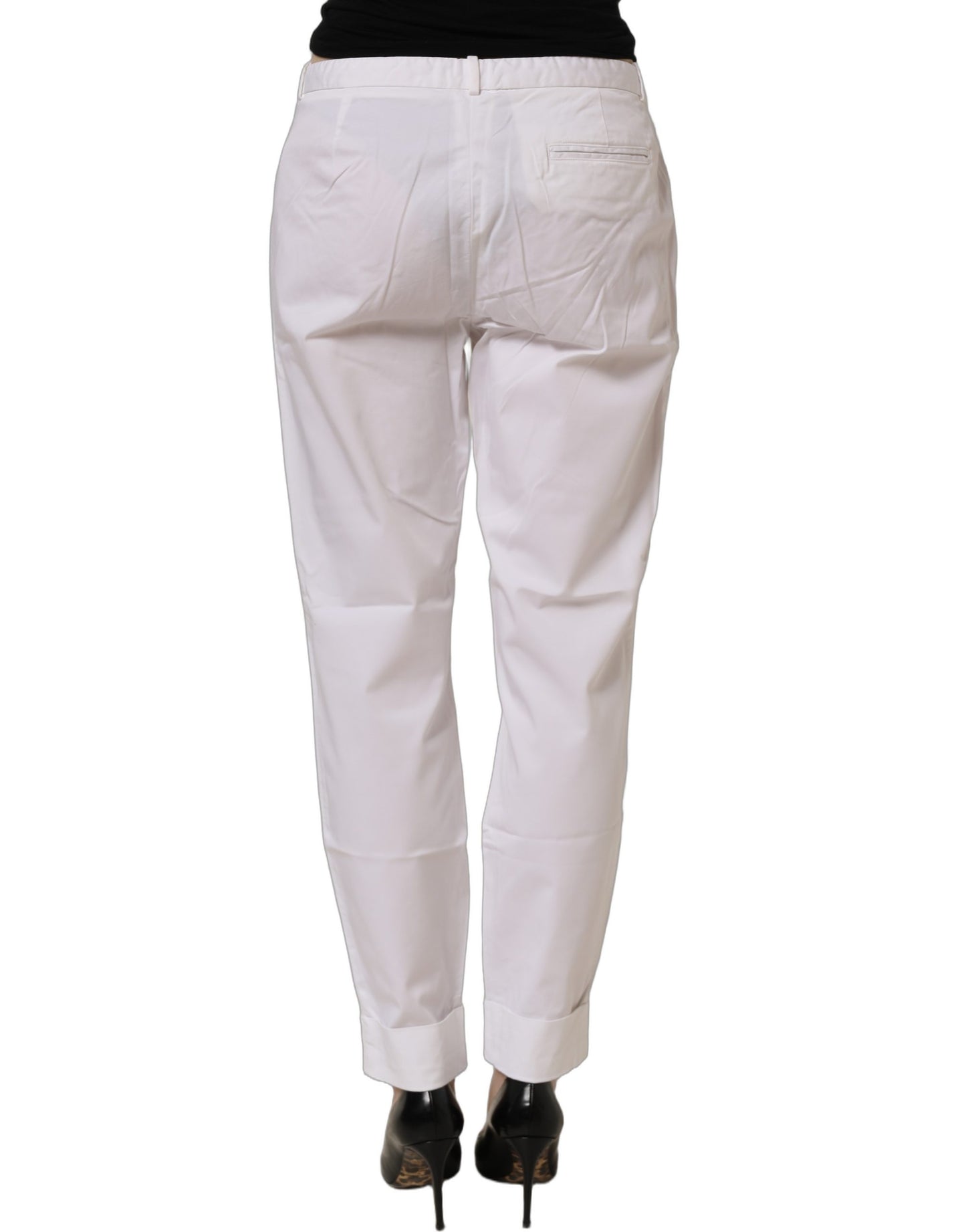 Fabiana Filippi White Low Waist Straight Formal Trouser Pants