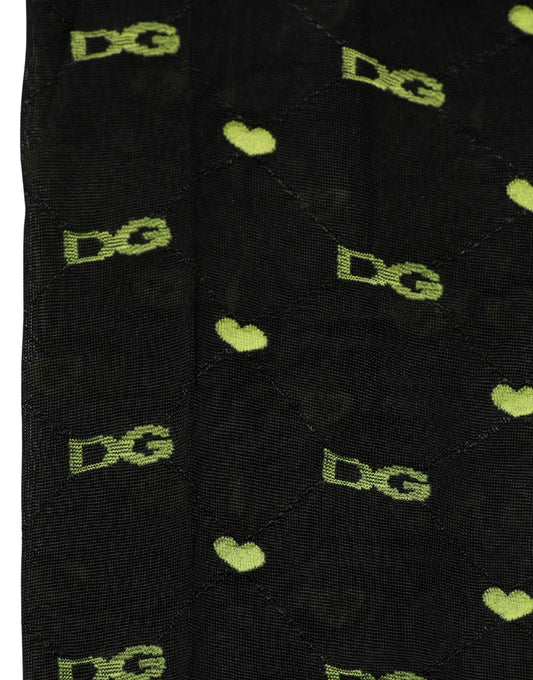 Dolce & Gabbana Black Nylon Logo Tights Stocking Pantyhose Socks