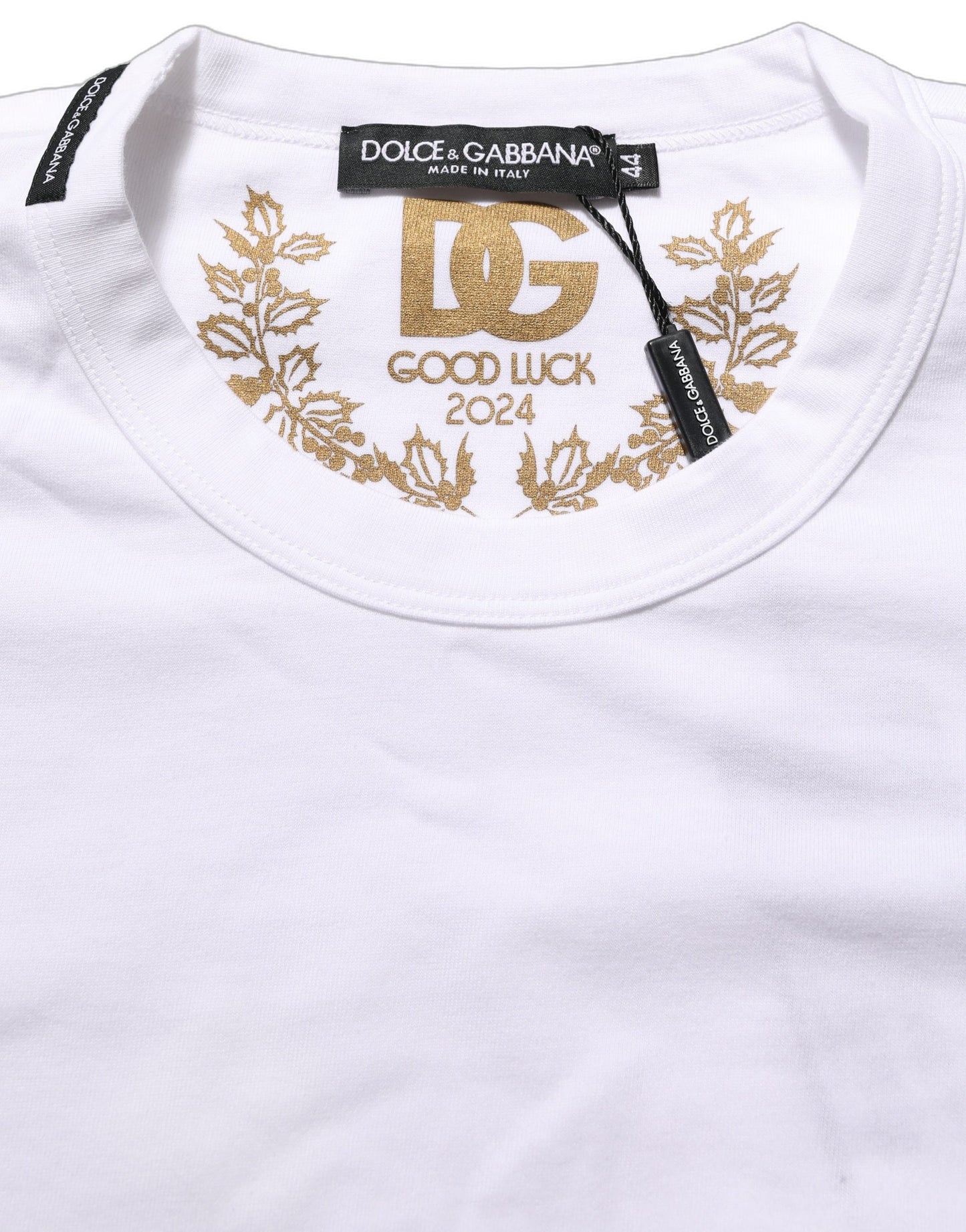Dolce & Gabbana White Cotton Crew Neck Short Sleeves T-shirt