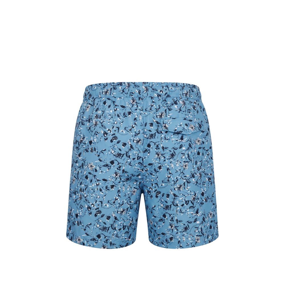 Trussardi Beachwear Light Blue Polyester Men Swim Trunk