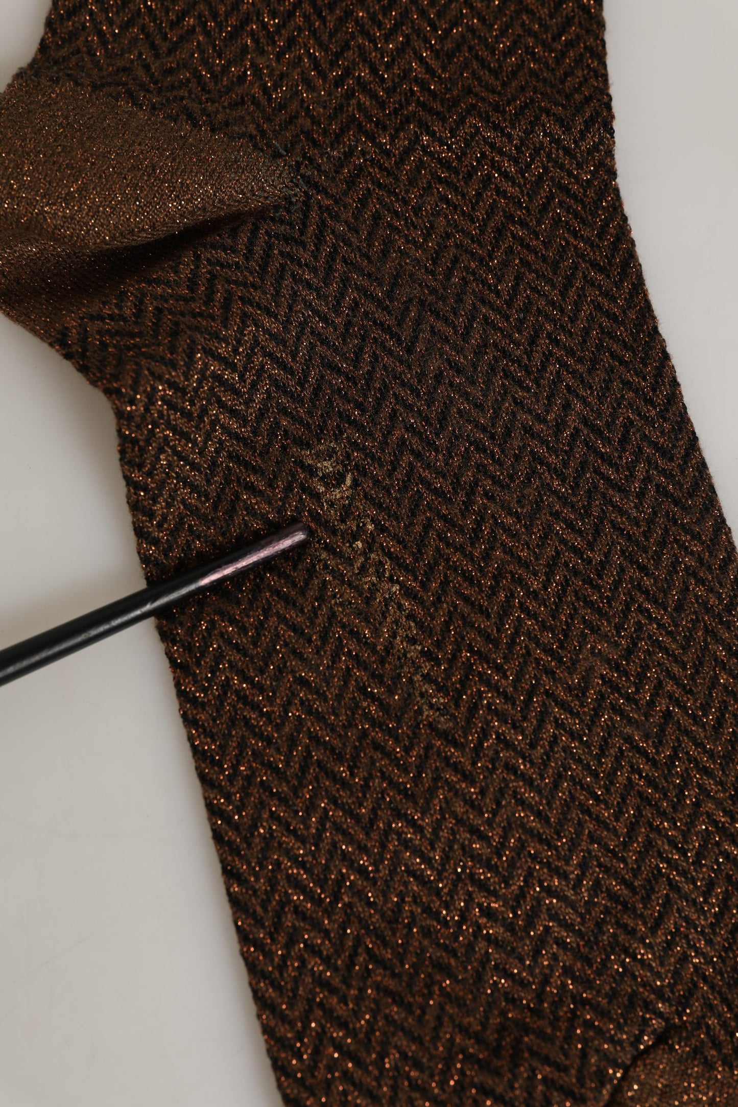 Dolce & Gabbana Men Brown Viscose Over The Calf Accessory Socks