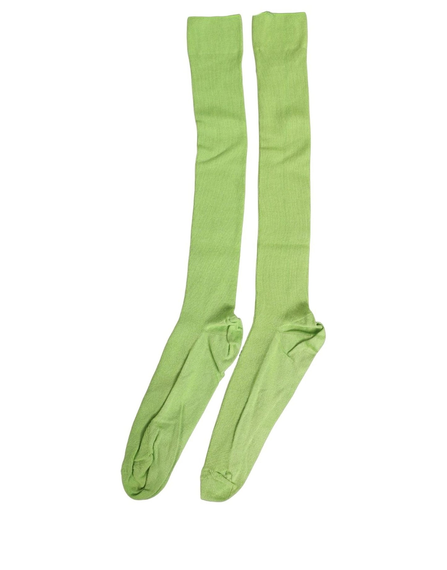 Dolce & Gabbana Men Green Viscose Over The Calf Accessory Socks