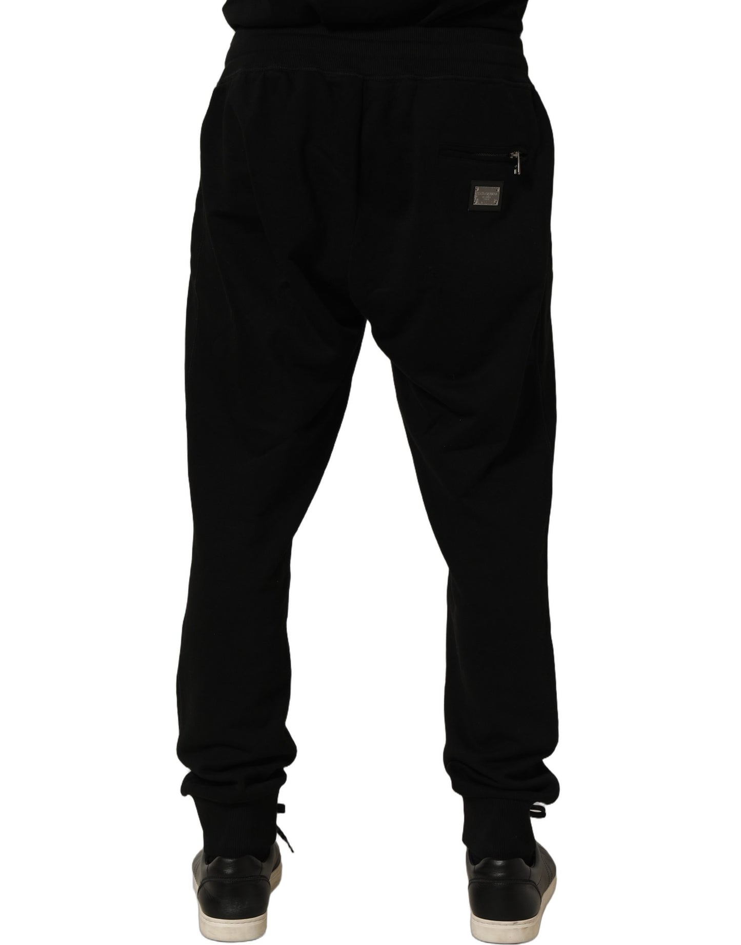 Dolce & Gabbana Black Cotton Logo Jogger Men Sweatpants Pants