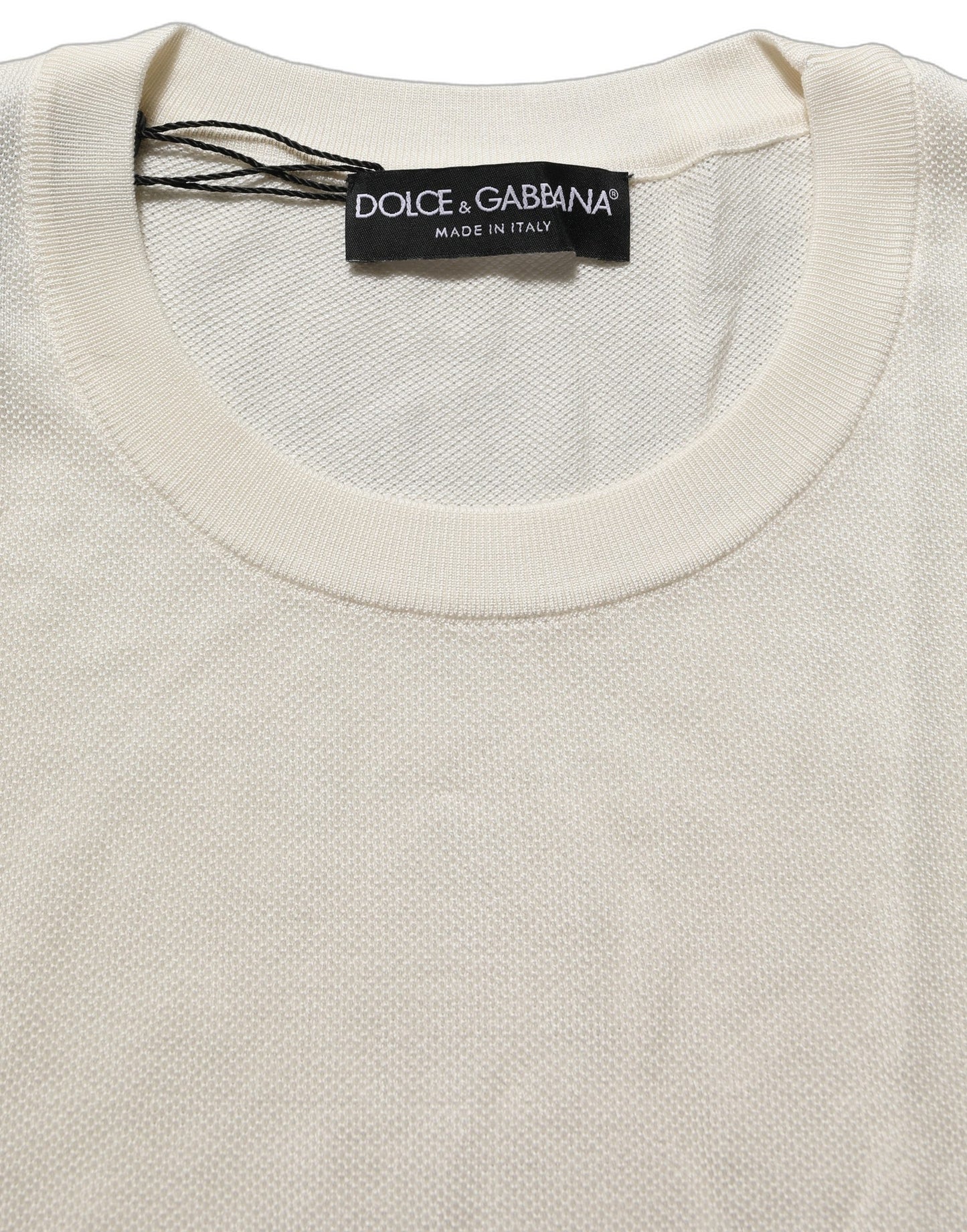 Dolce & Gabbana Off White Crew Neck Short Sleeves T-shirt