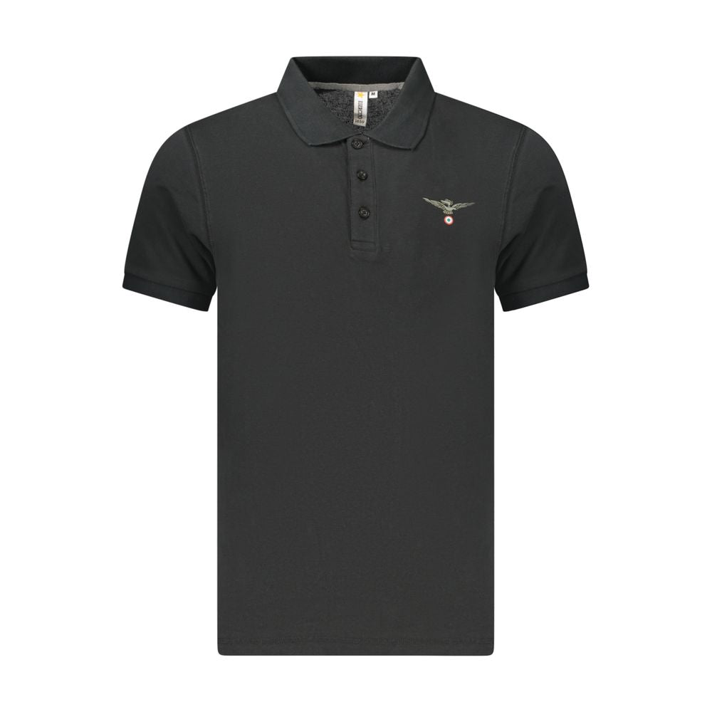 Accademia Militare Black Cotton Polo Shirt