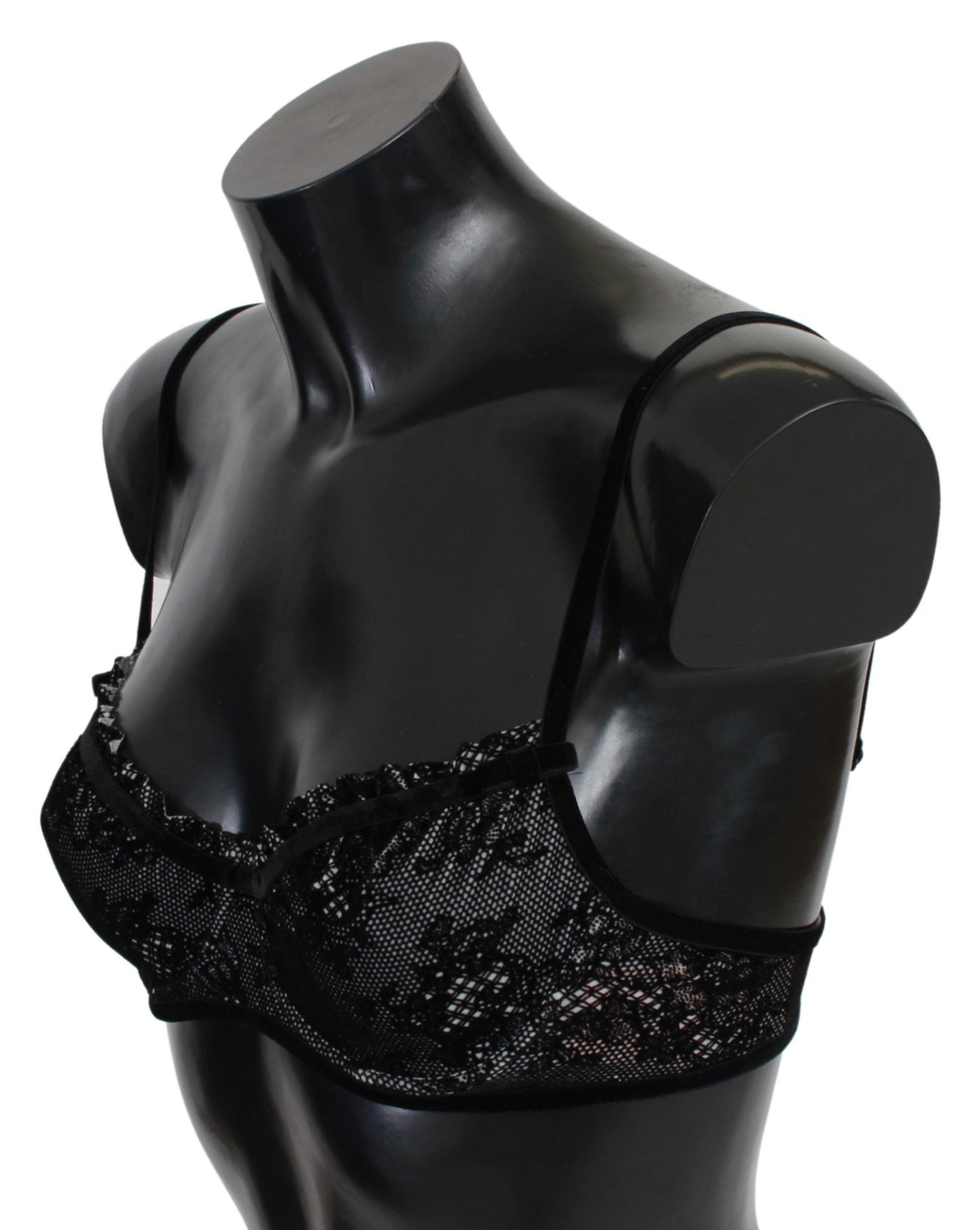 Ermanno Scervino Black Mesh Balconcino Bra Nylon  Underwear