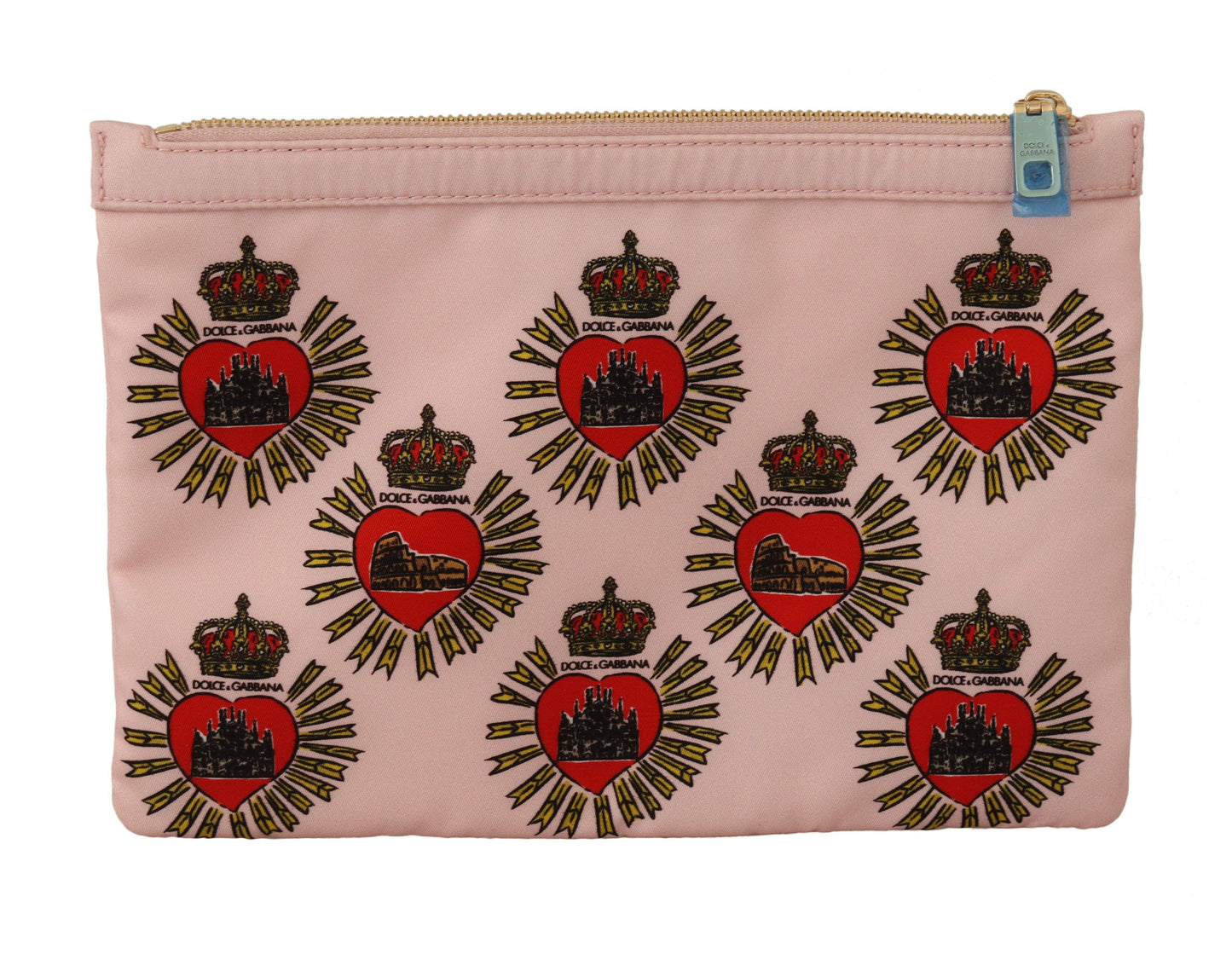 Dolce & Gabbana Clutch Pink D&G Logo Devotion Heart Toiletry Pouch Wallet