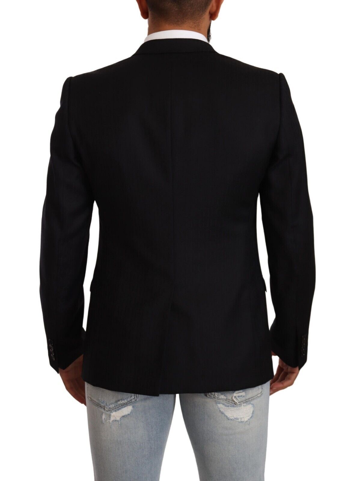 Black Wool Single Breasted Suit GOLD Jacket