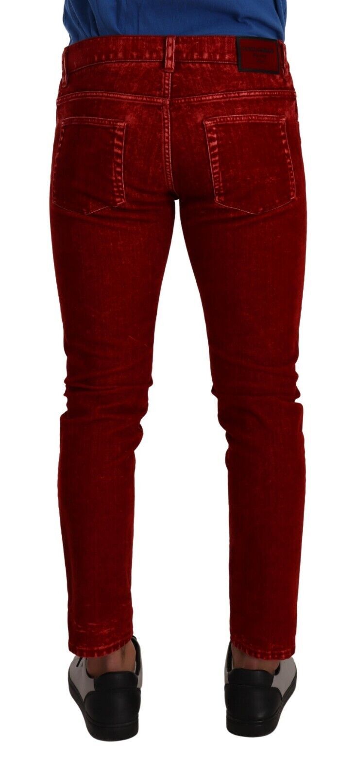 Red Cotton Stretch Skinny Denim Trouser Jeans