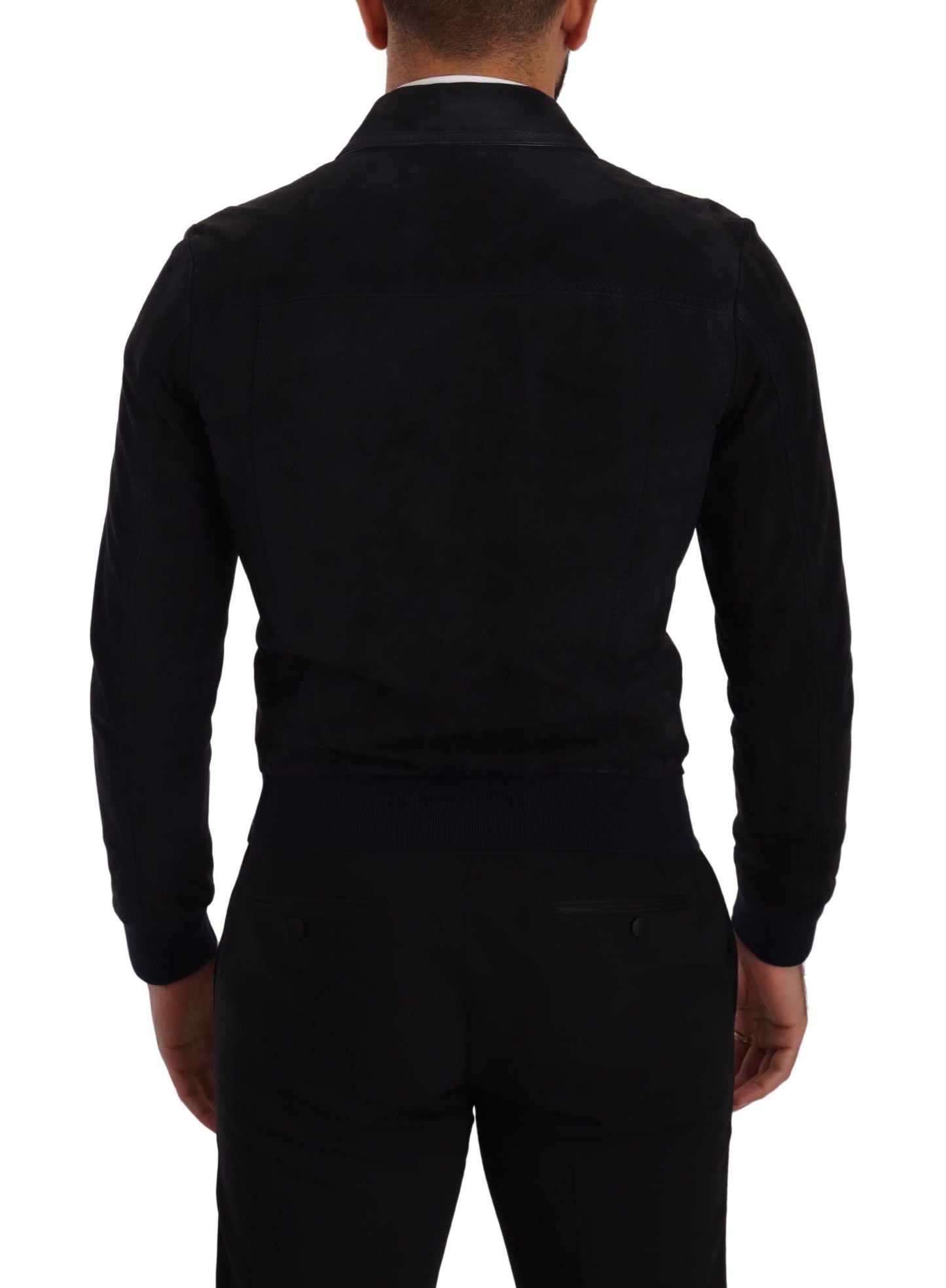 Blue Suede Lambskin Leather Coat Jacket