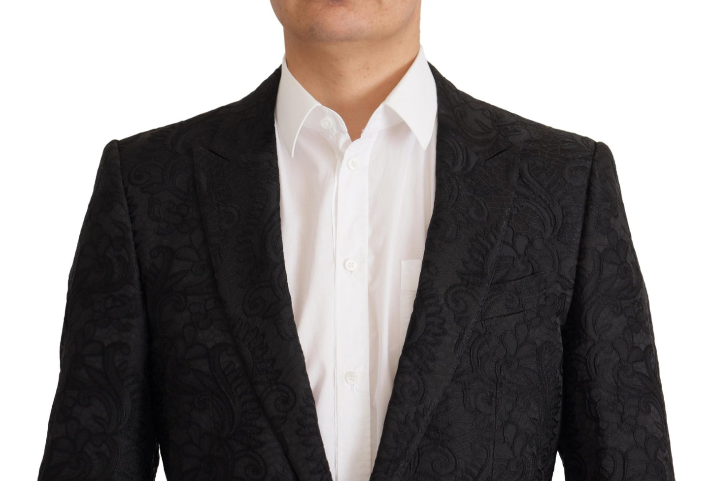 Black Brocade Formal 2 Piece MARTINI Suit