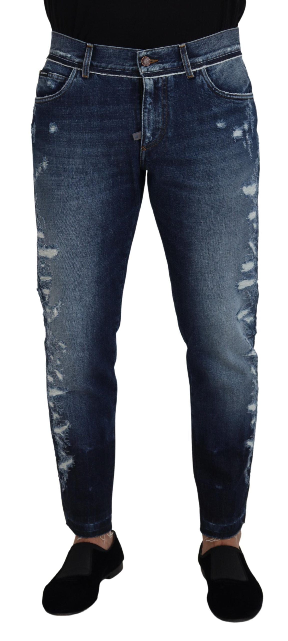 Blue Wash Cotton Regular Denim Jeans Pants