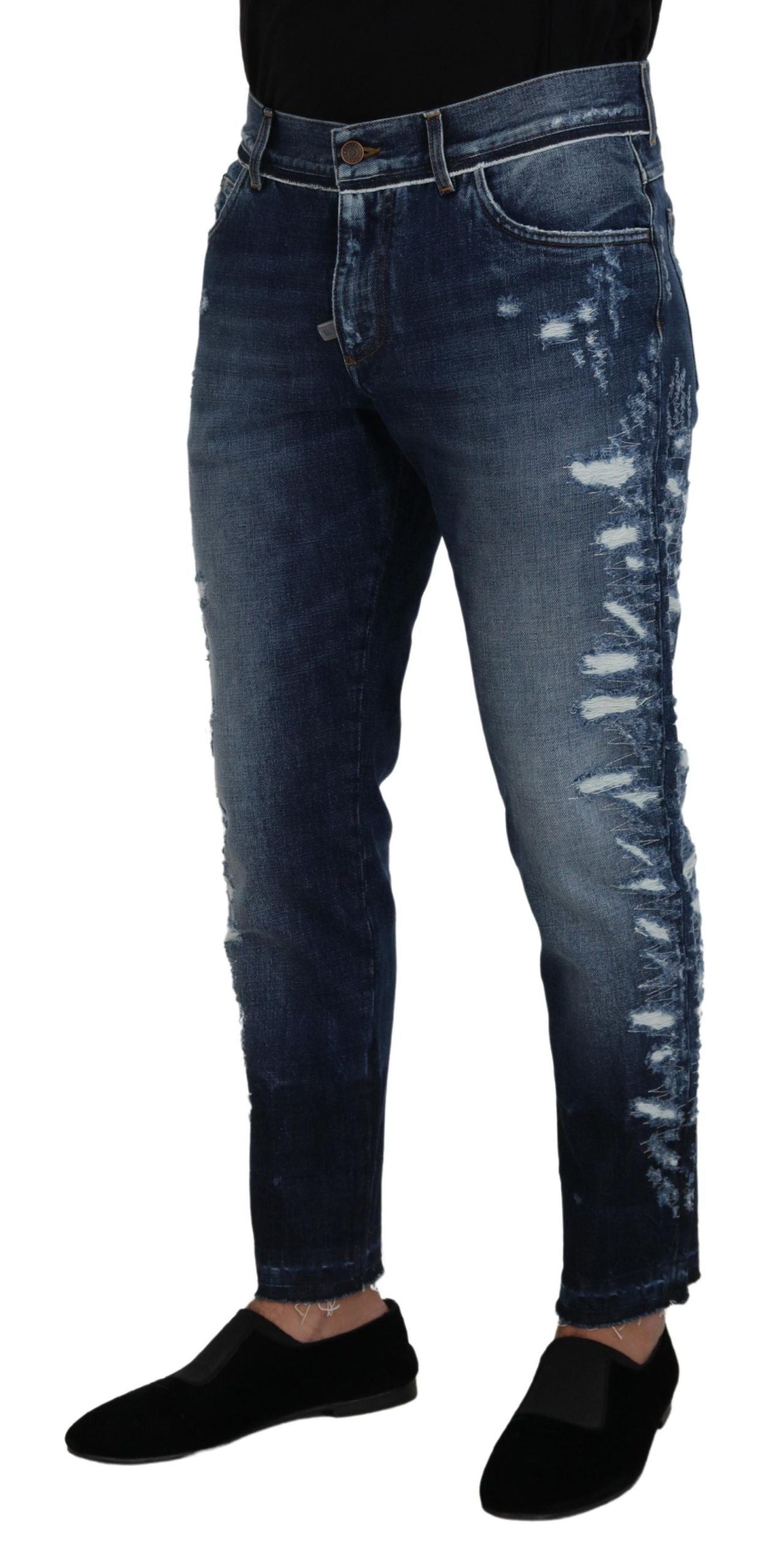 Blue Wash Cotton Regular Denim Jeans Pants