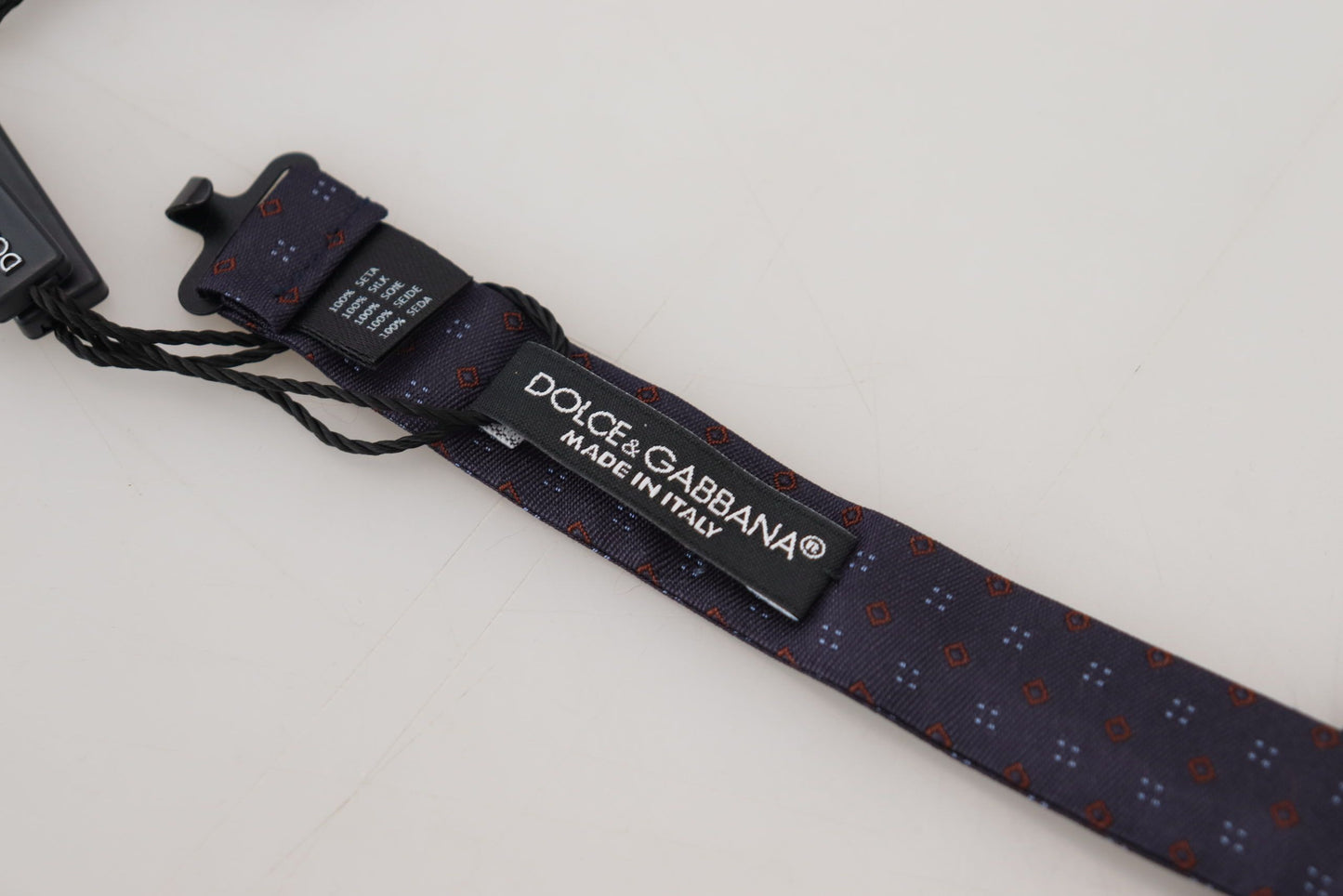 Dolce & Gabbana Blue Pattern Silk Adjustable Neck Papillon Bow Tie