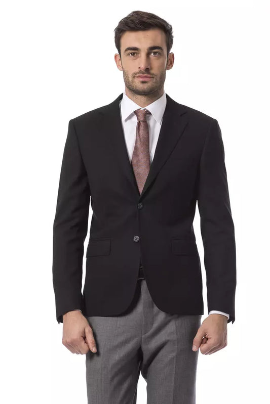 Black Wool Mens Blazer