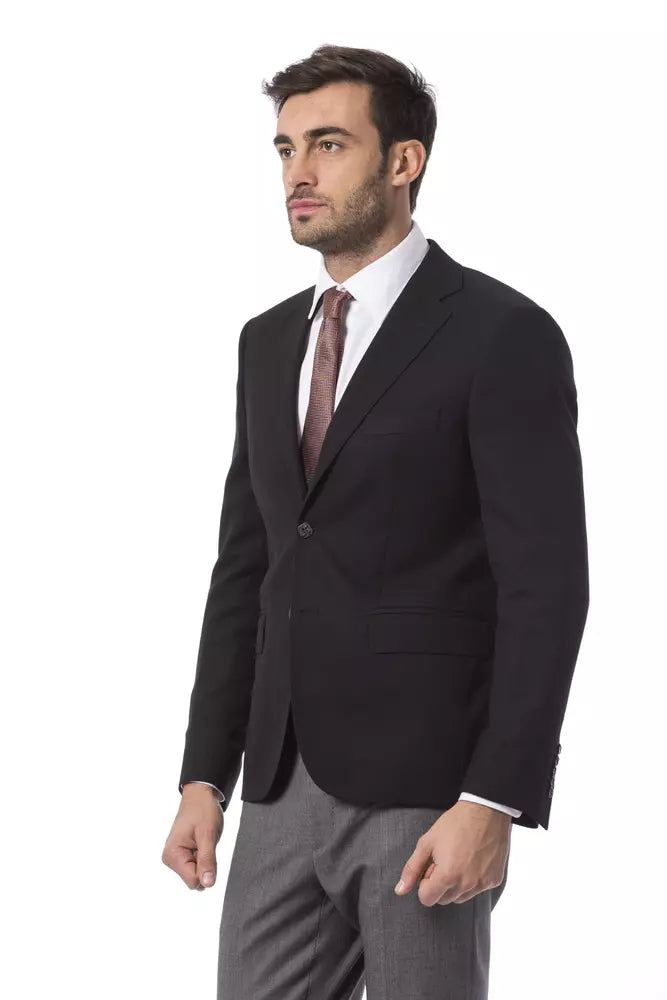 Black Wool Mens Blazer