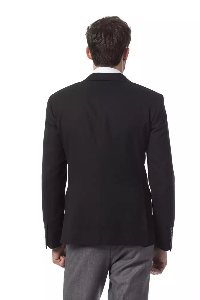 Black Wool Mens Blazer