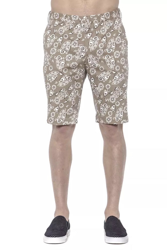 PT Torino Beige Cotton Men Bermuda Shorts