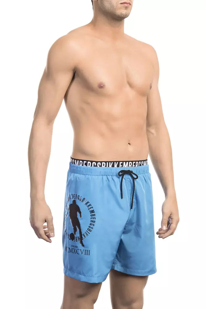 Bikkembergs Light Blue Polyester Swimwear